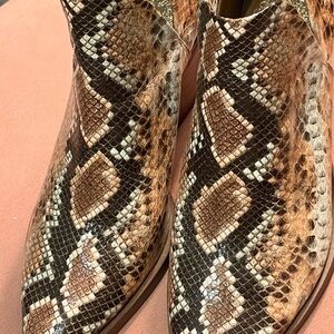 Vince Camuto Brown Snakeskin Ankle Boots